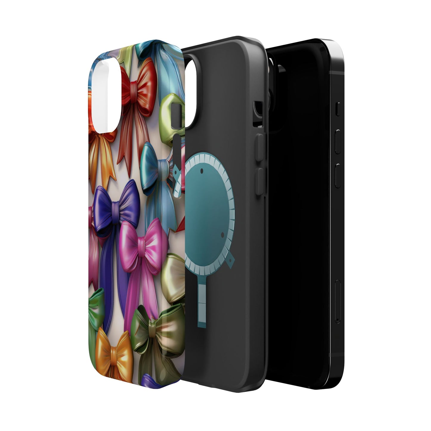 MagSafe Vibrant Bows Phone Case, Top Trending iPhone Phone Case, Multicolor Vibrant Bow Phone Case