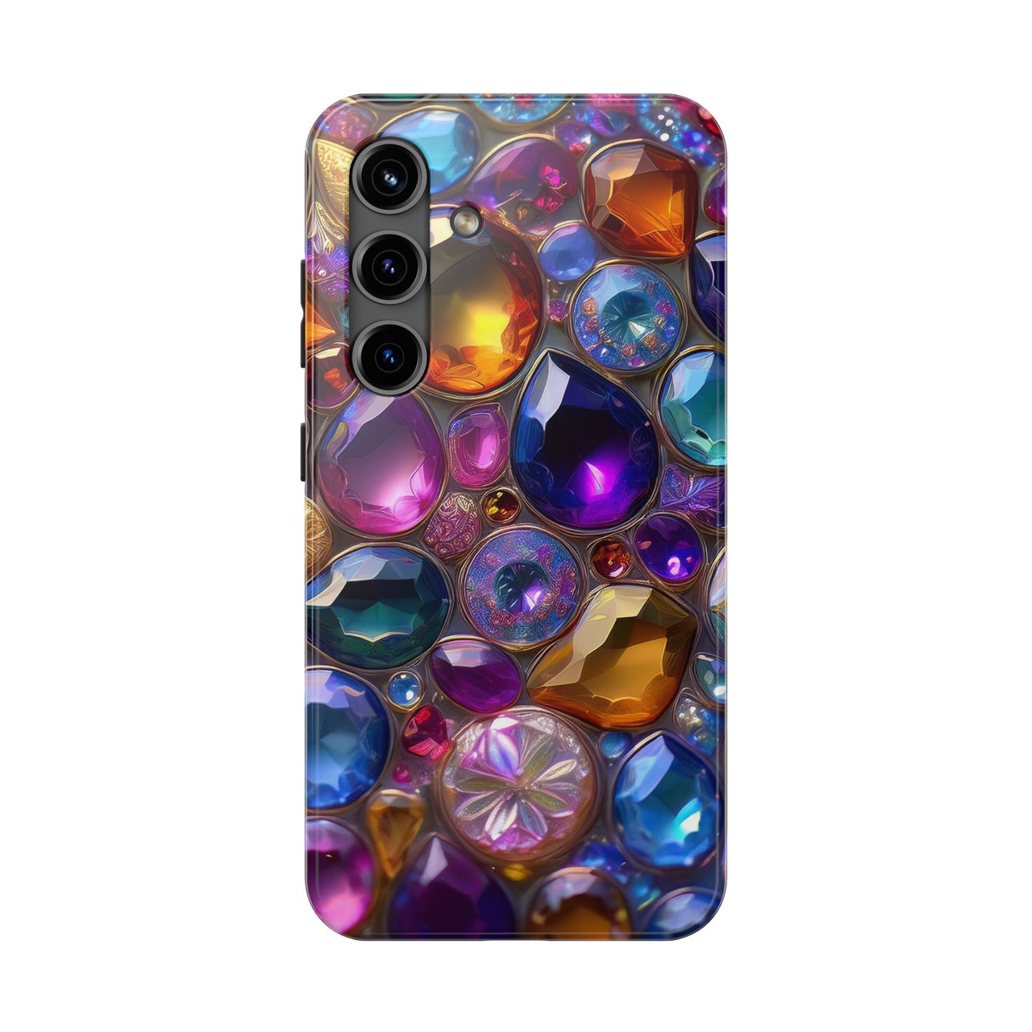 IPhone, Samsung 3D Gems Phone Case, Luxury Jeweled Print Design
