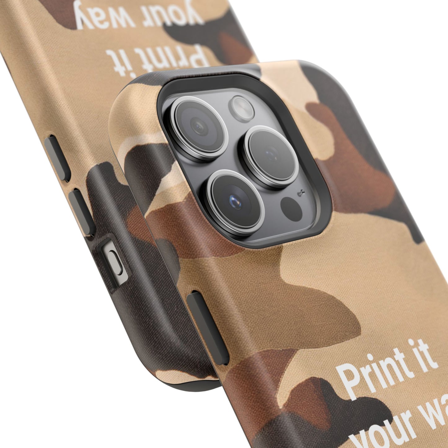 Brown Camouflage Cell Phone Case Design, Impact Resistant, Matt Finish - Customizable iPhone or Samsung Case, Protective Cover, Hard Shell,