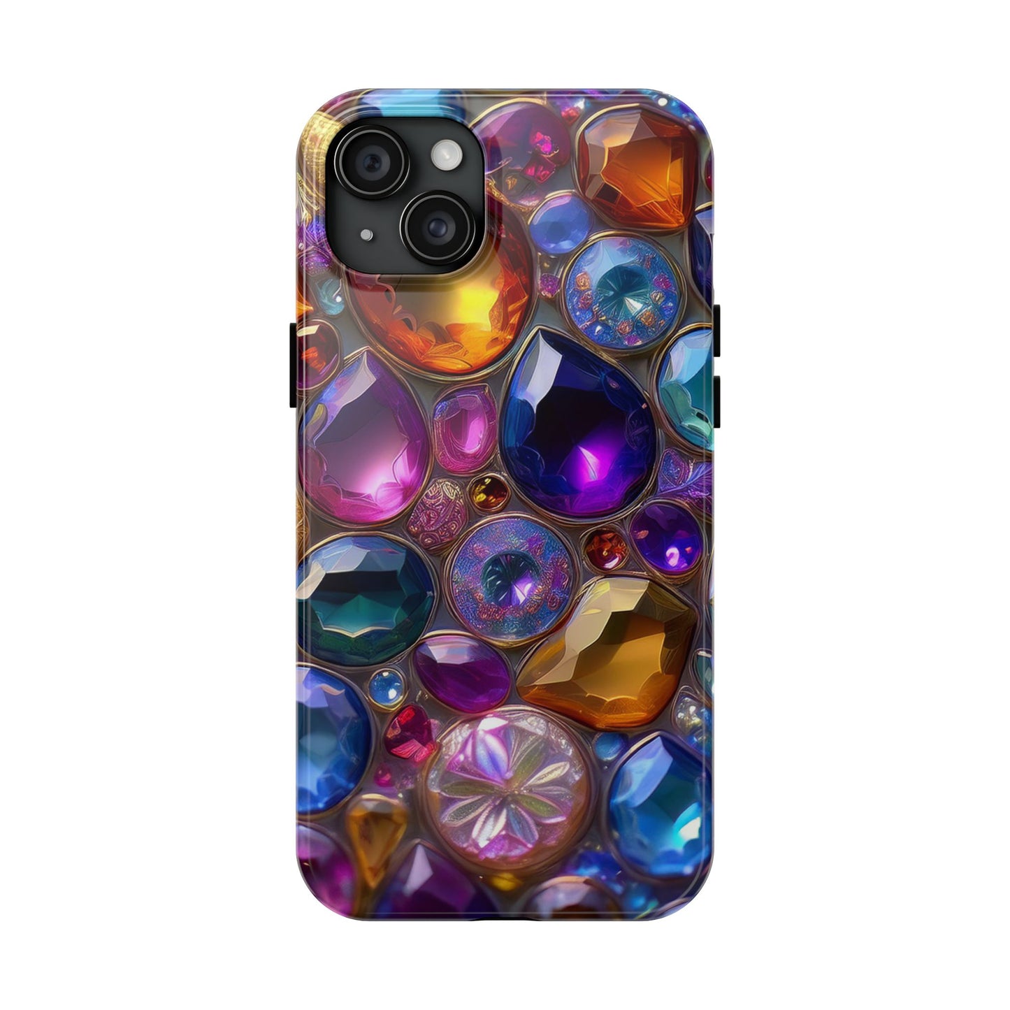 IPhone, Samsung 3D Gems Phone Case, Luxury Jeweled Print Design