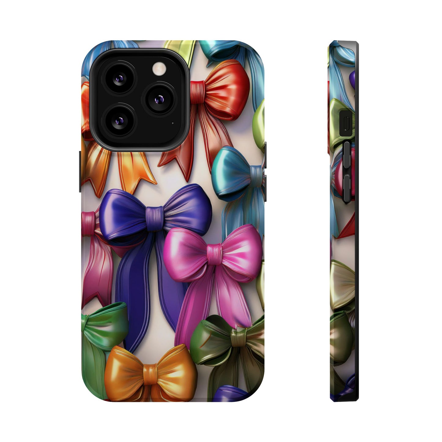 MagSafe Vibrant Bows Phone Case, Top Trending iPhone Phone Case, Multicolor Vibrant Bow Phone Case