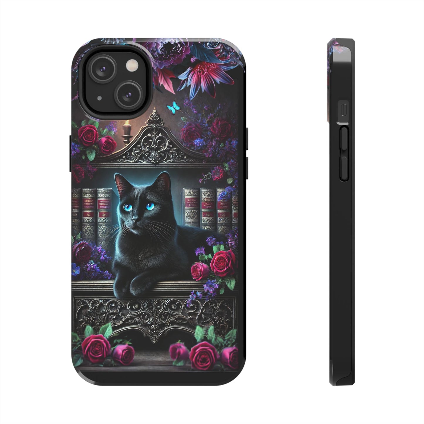 iPhone, Samsung Galaxy Cell Phone Black Cat Bookcase Design