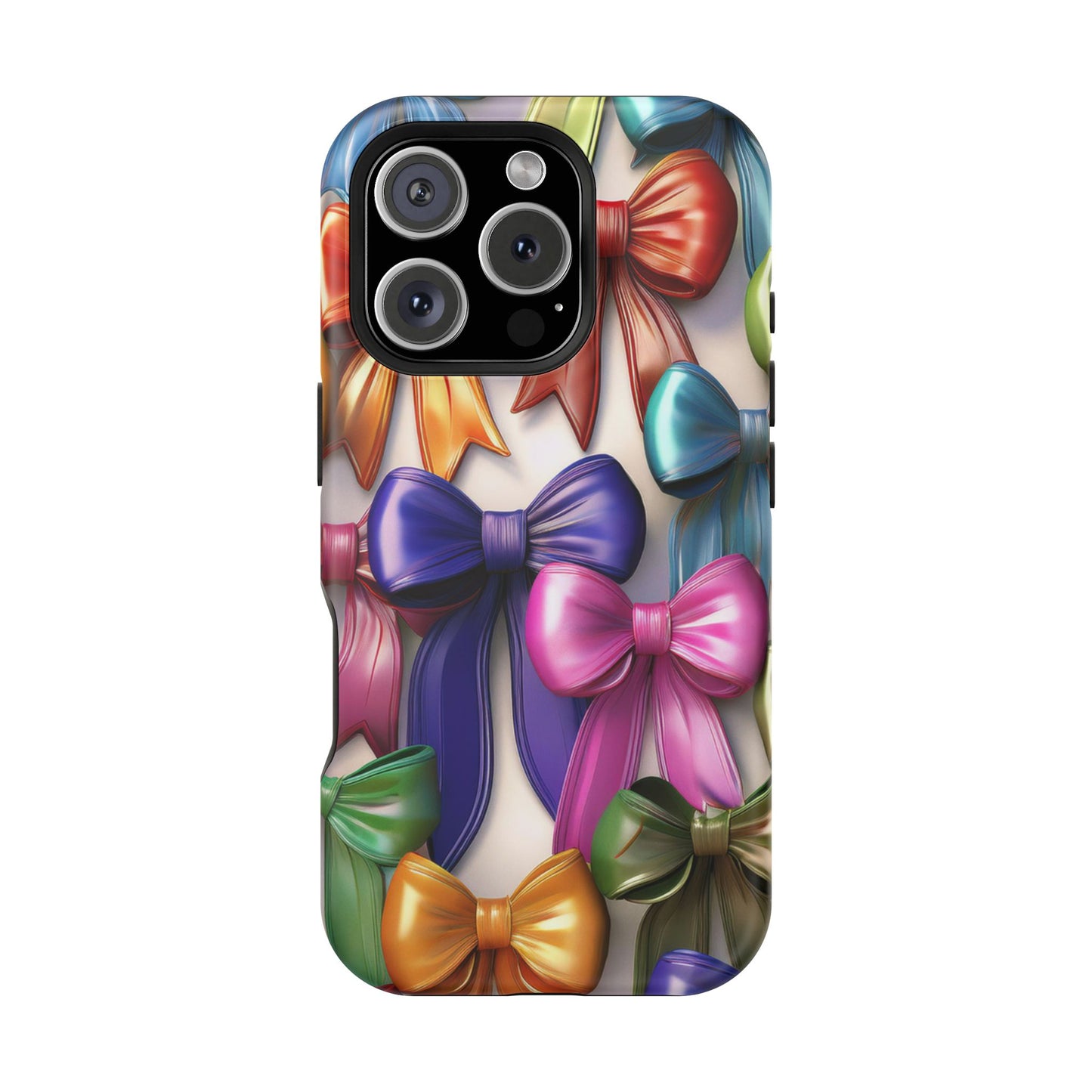 MagSafe Vibrant Bows Phone Case, Top Trending iPhone Phone Case, Multicolor Vibrant Bow Phone Case