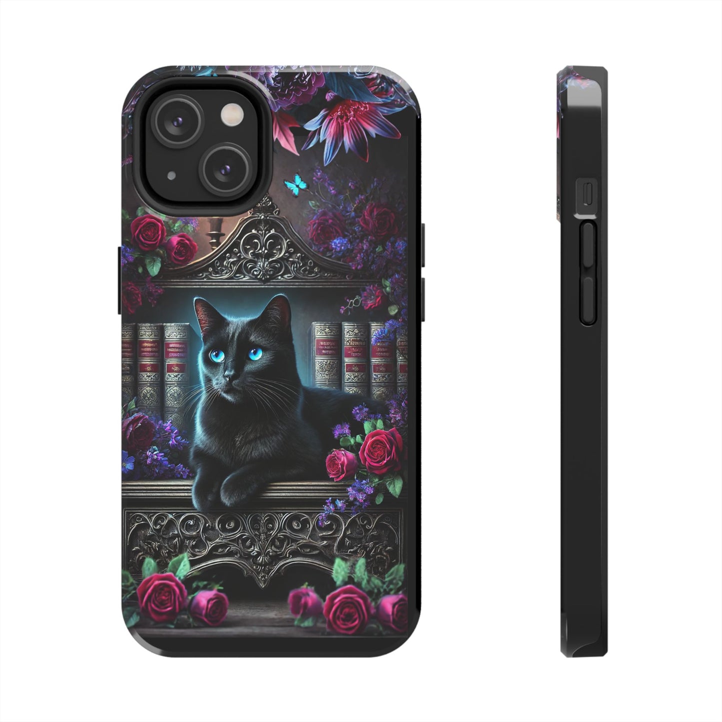 iPhone, Samsung Galaxy Cell Phone Black Cat Bookcase Design