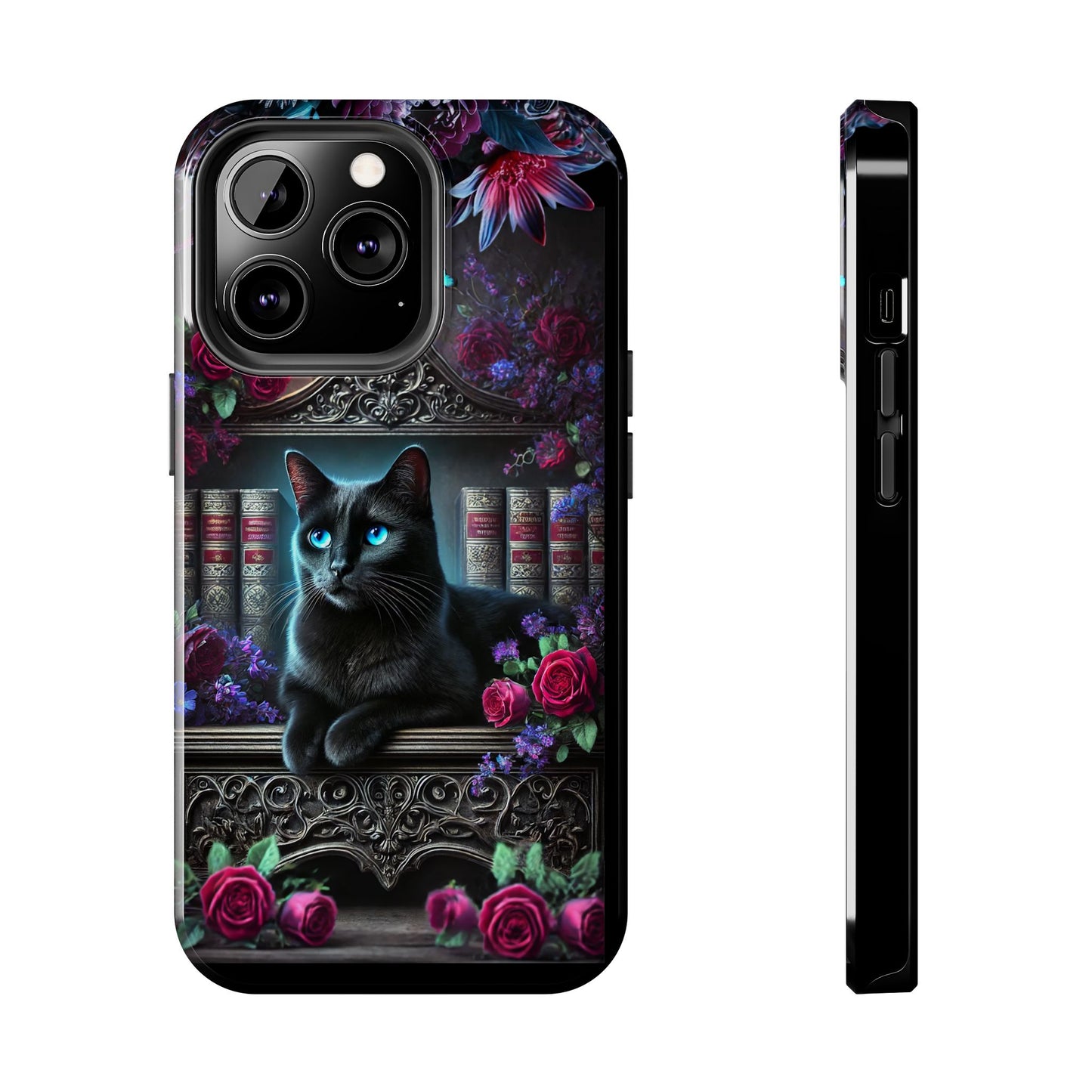 iPhone, Samsung Galaxy Cell Phone Black Cat Bookcase Design