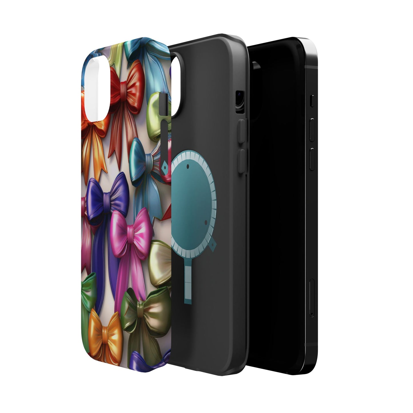 MagSafe Vibrant Bows Phone Case, Top Trending iPhone Phone Case, Multicolor Vibrant Bow Phone Case