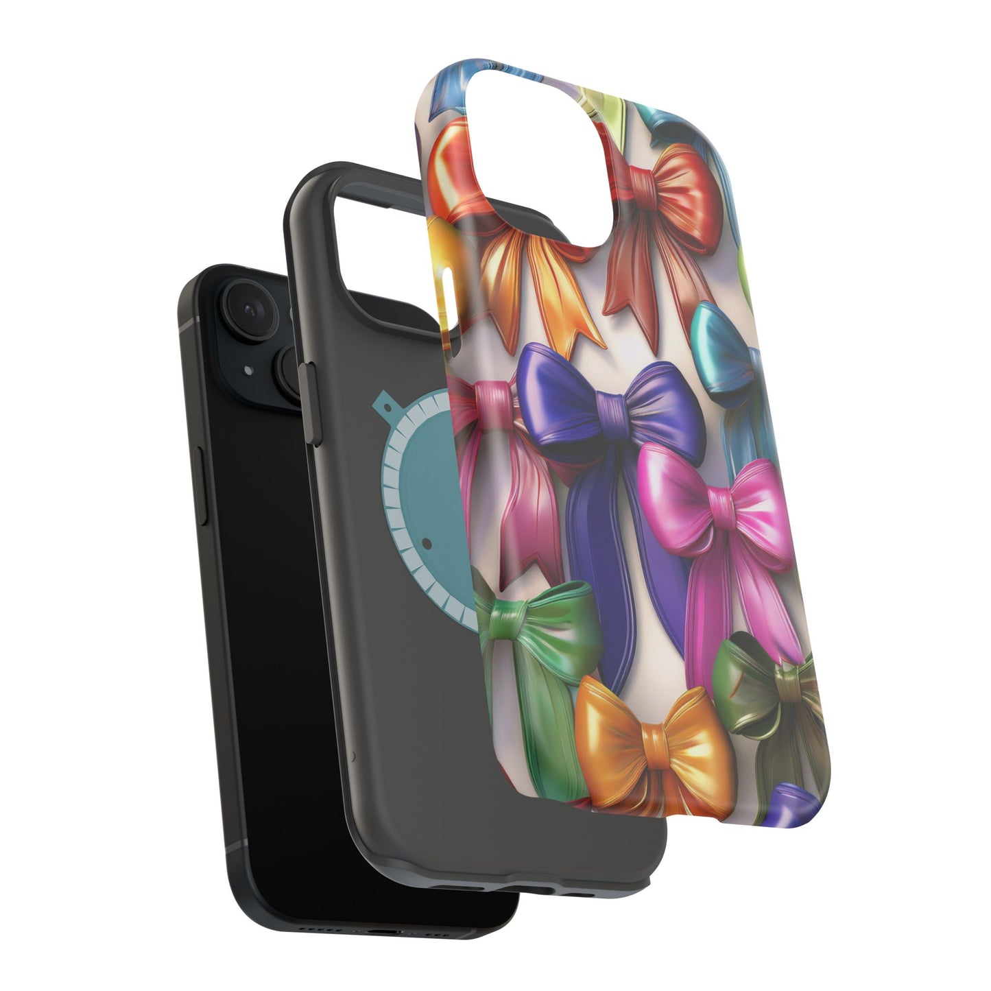 MagSafe Vibrant Bows Phone Case, Top Trending iPhone Phone Case, Multicolor Vibrant Bow Phone Case