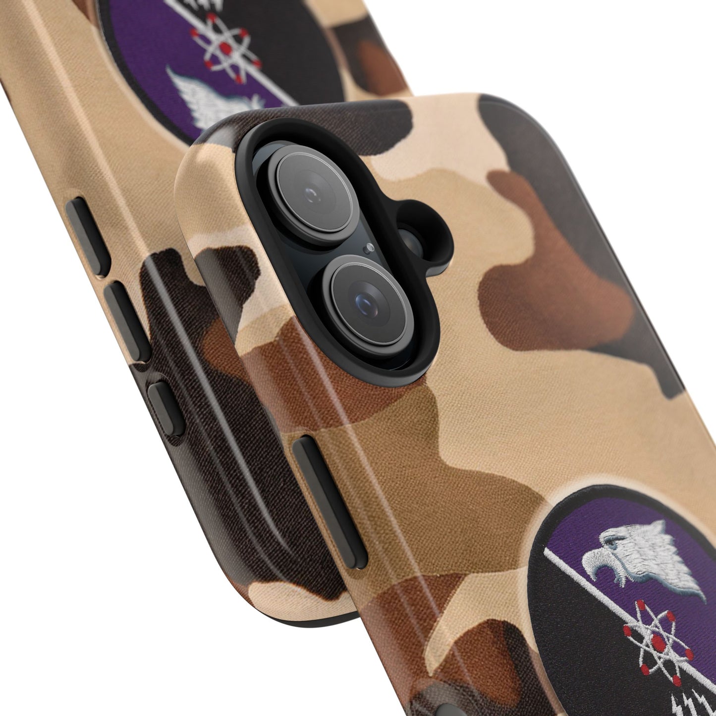 Air Force Squadron 510 iPhone Cell Phone Case, 510th Squadron Patch, Brown Camouflage