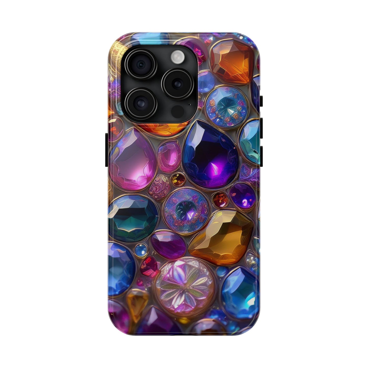IPhone, Samsung 3D Gems Phone Case, Luxury Jeweled Print Design