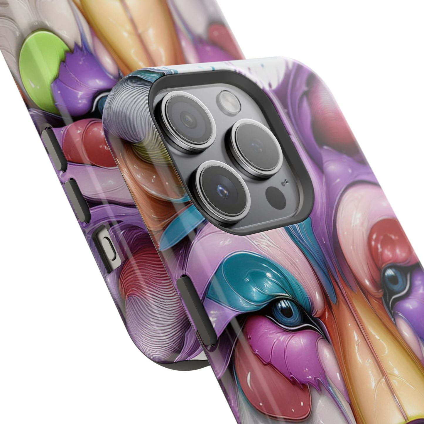 MagSafe iPhone Case with Vibrant Wolf Design, Unique Trending Phone Case, Edgy Colored Wolf Art for iPhone 16, 15, 14, 13 Pro & Plus