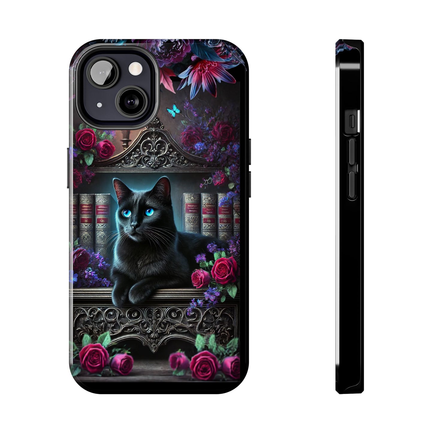 iPhone, Samsung Galaxy Cell Phone Black Cat Bookcase Design
