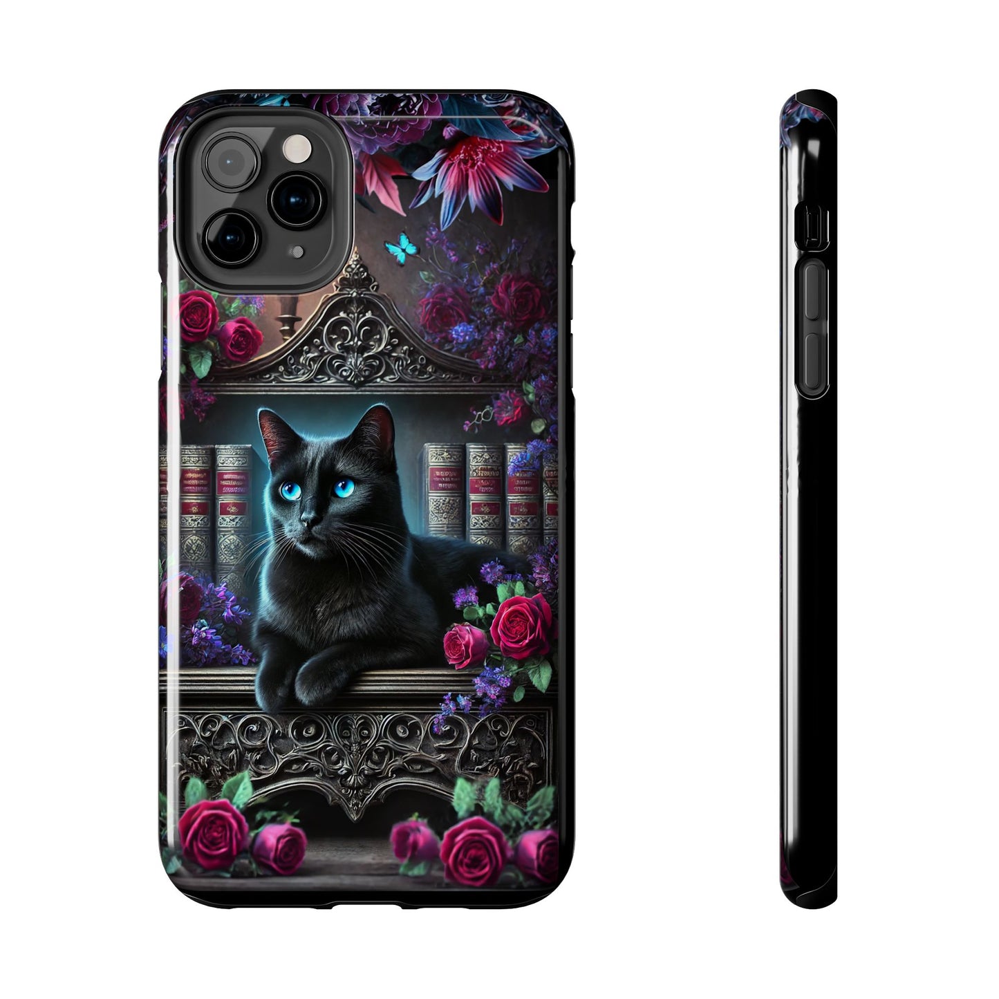 iPhone, Samsung Galaxy Cell Phone Black Cat Bookcase Design