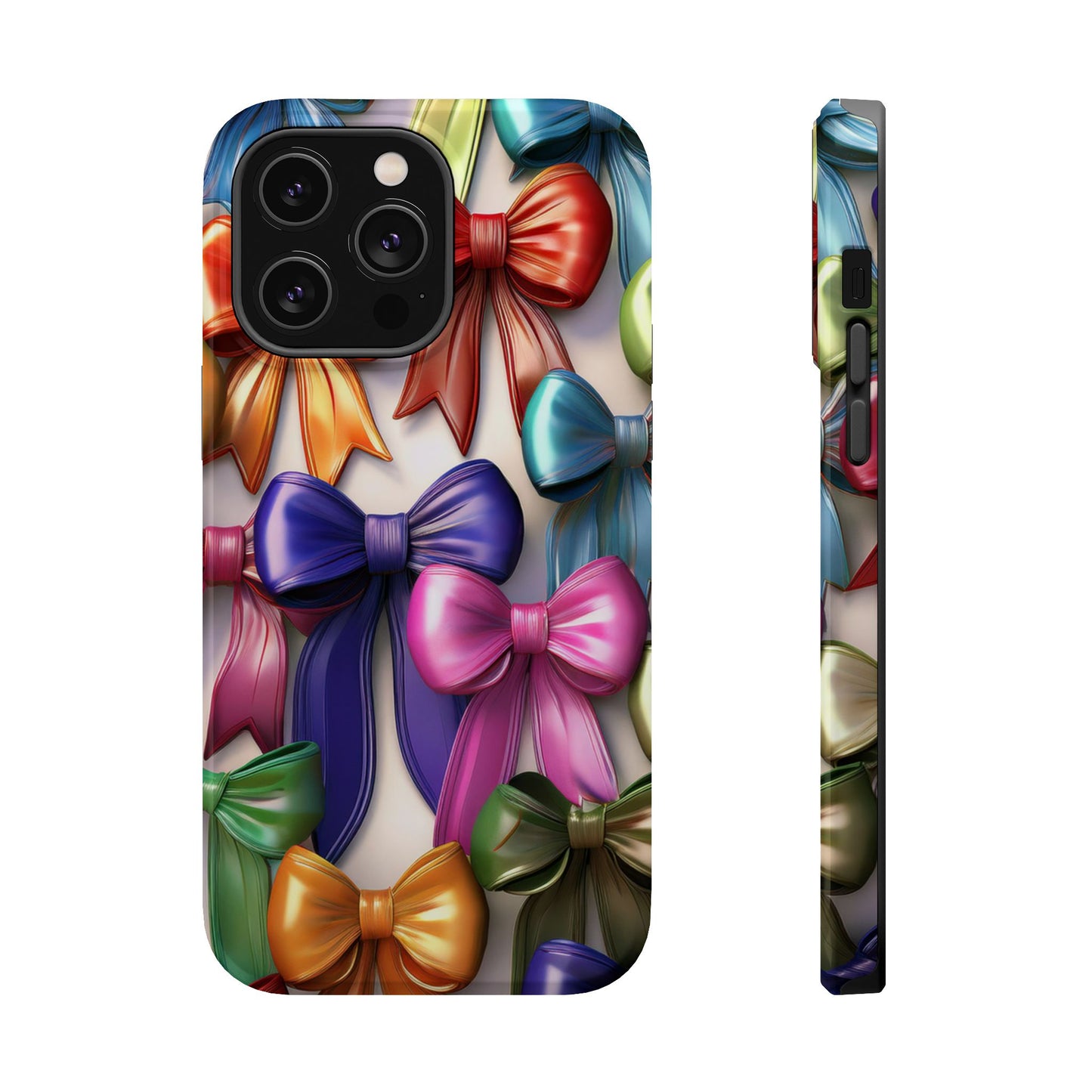 MagSafe Vibrant Bows Phone Case, Top Trending iPhone Phone Case, Multicolor Vibrant Bow Phone Case