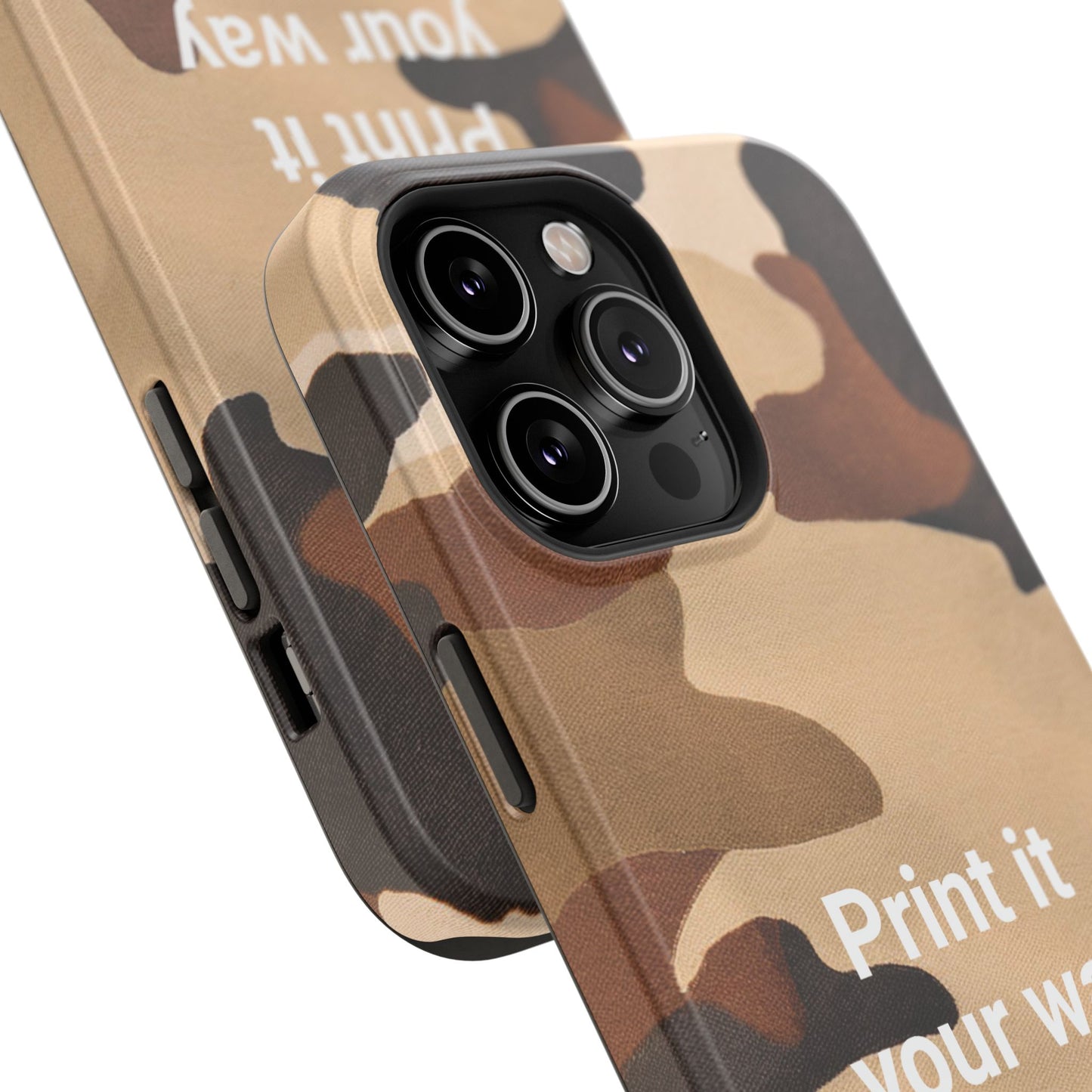 Brown Camouflage Cell Phone Case Design, Impact Resistant, Matt Finish - Customizable iPhone or Samsung Case, Protective Cover, Hard Shell,