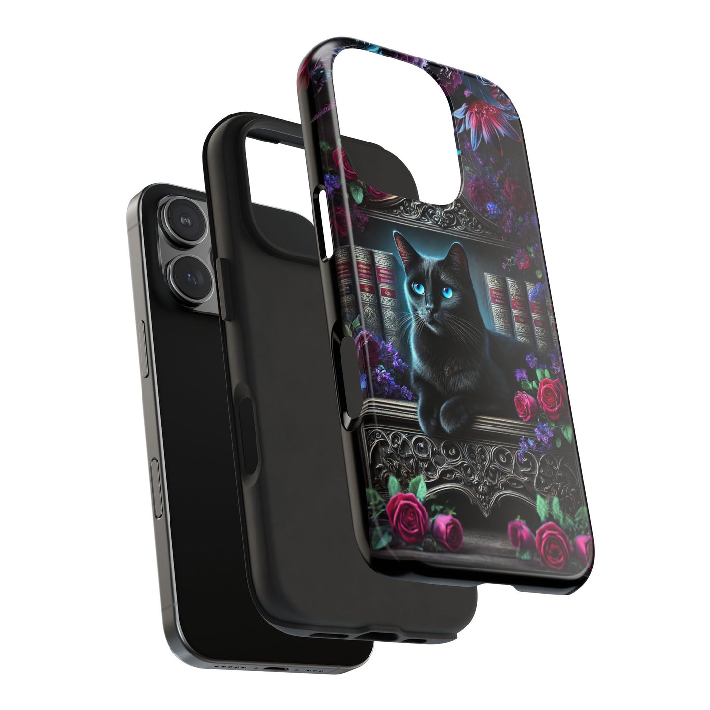 iPhone, Samsung Galaxy Cell Phone Black Cat Bookcase Design