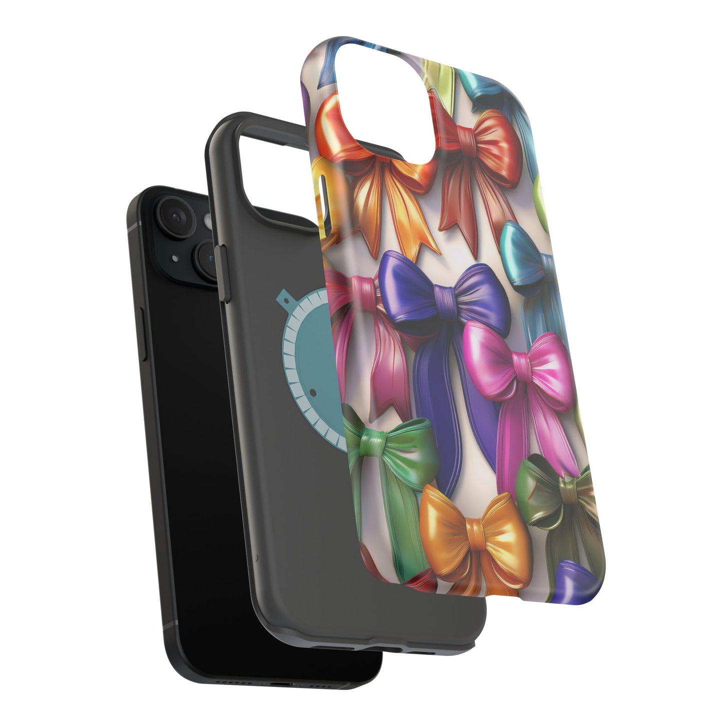 MagSafe Vibrant Bows Phone Case, Top Trending iPhone Phone Case, Multicolor Vibrant Bow Phone Case
