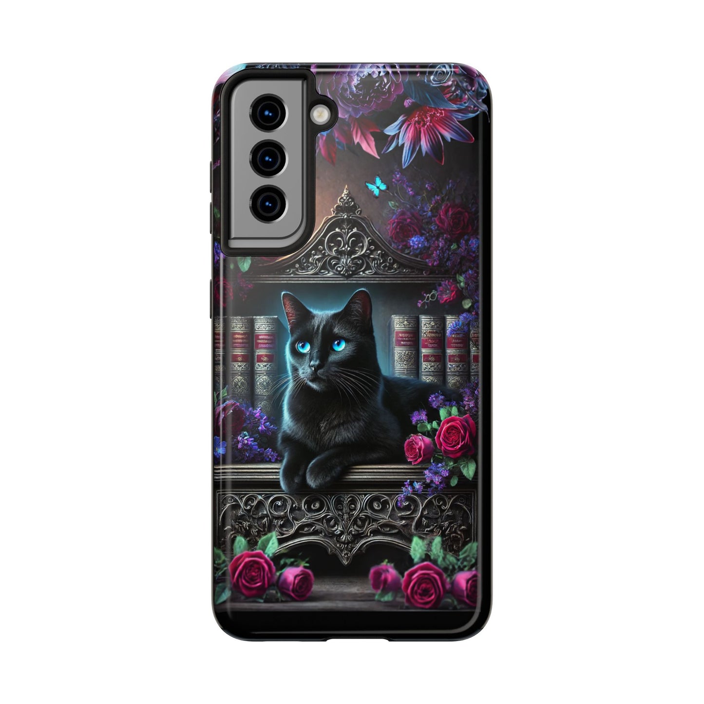 iPhone, Samsung Galaxy Cell Phone Black Cat Bookcase Design