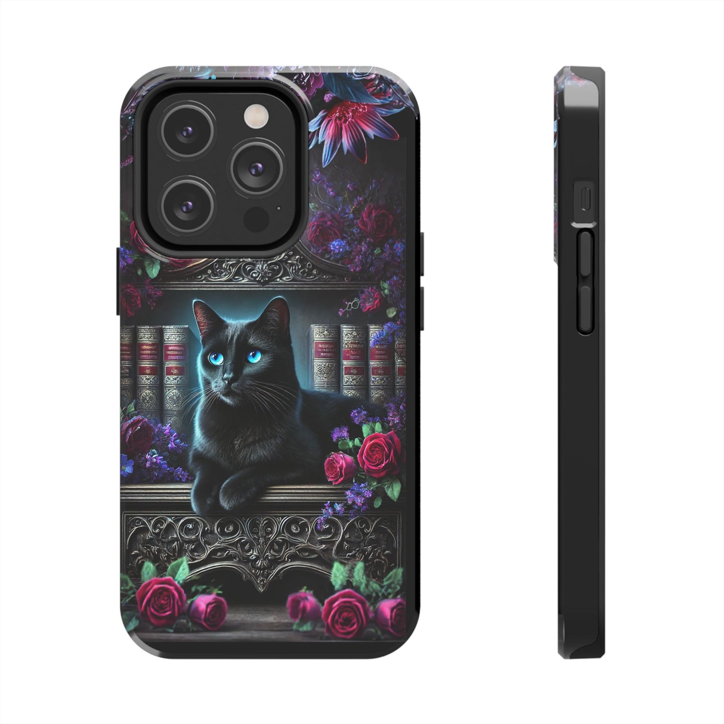 iPhone, Samsung Galaxy Cell Phone Black Cat Bookcase Design