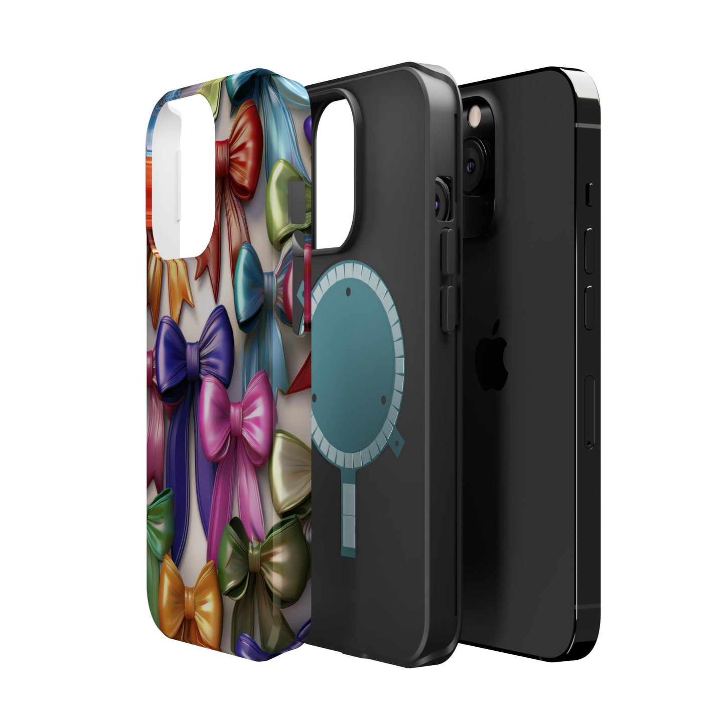 MagSafe Vibrant Bows Phone Case, Top Trending iPhone Phone Case, Multicolor Vibrant Bow Phone Case