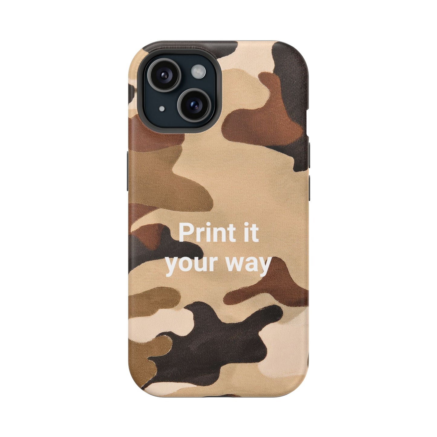 Brown Camouflage Cell Phone Case Design, Impact Resistant, Matt Finish - Customizable iPhone or Samsung Case, Protective Cover, Hard Shell,