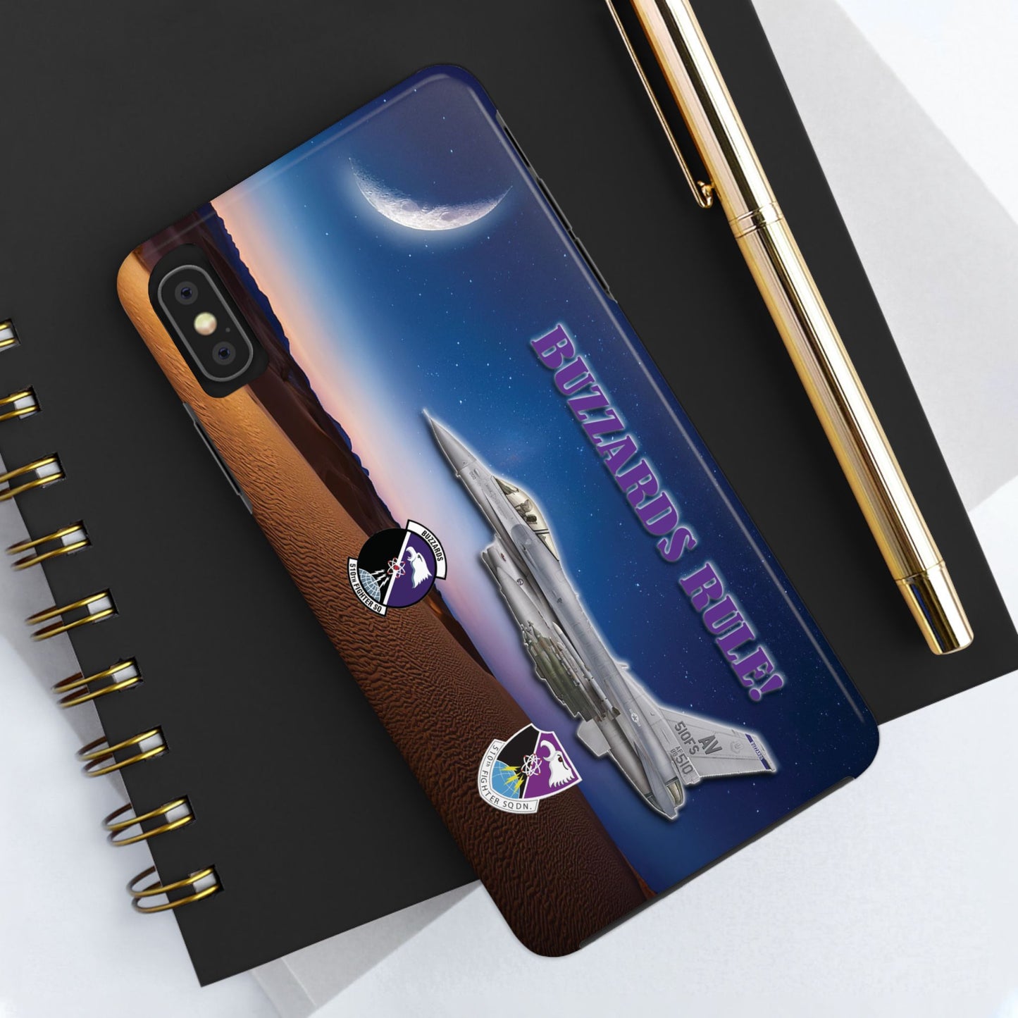 Air Force Squadron 510 iPhone Cell Phone Case,F16 Phone Case, Air Force 510th, Desert Scene