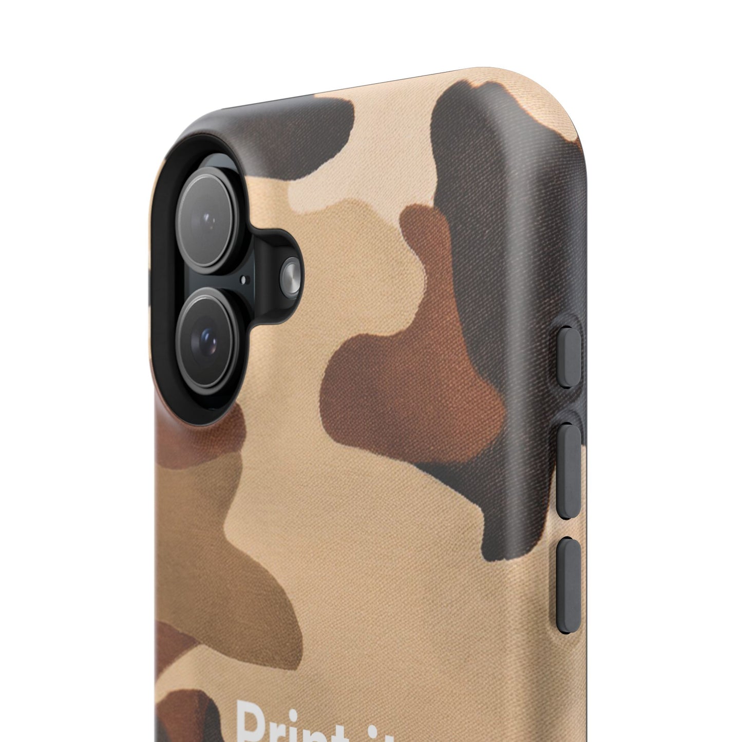 Brown Camouflage Cell Phone Case Design, Impact Resistant, Matt Finish - Customizable iPhone or Samsung Case, Protective Cover, Hard Shell,