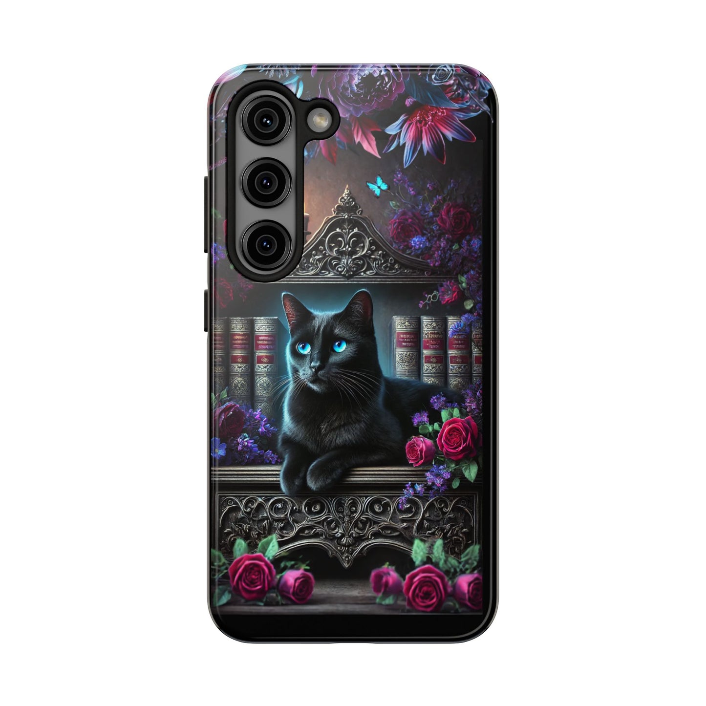 iPhone, Samsung Galaxy Cell Phone Black Cat Bookcase Design