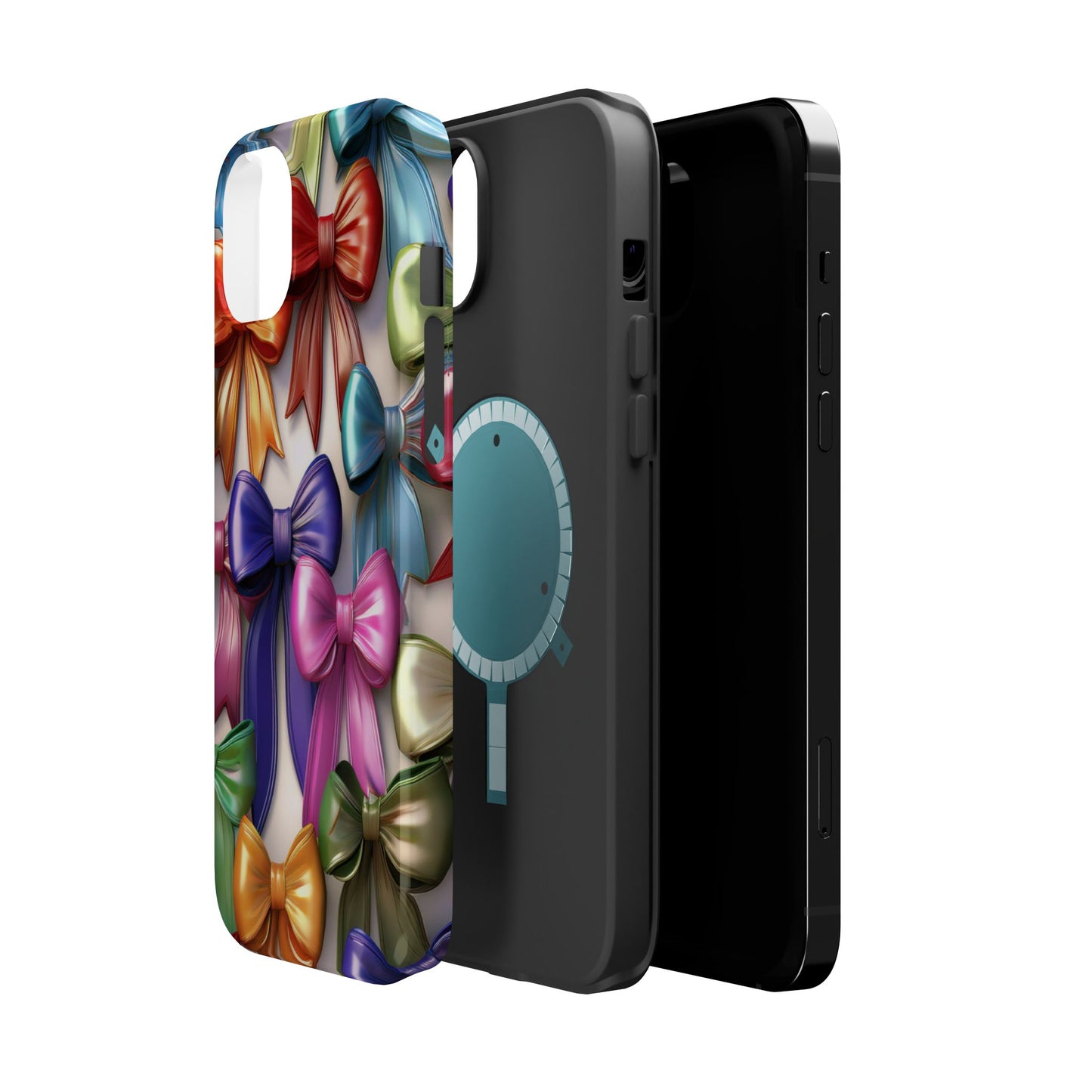 MagSafe Vibrant Bows Phone Case, Top Trending iPhone Phone Case, Multicolor Vibrant Bow Phone Case