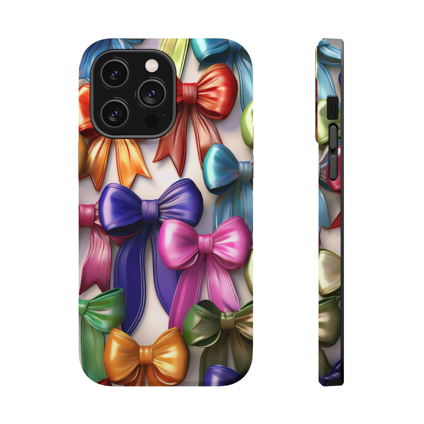 MagSafe Vibrant Bows Phone Case, Top Trending iPhone Phone Case, Multicolor Vibrant Bow Phone Case