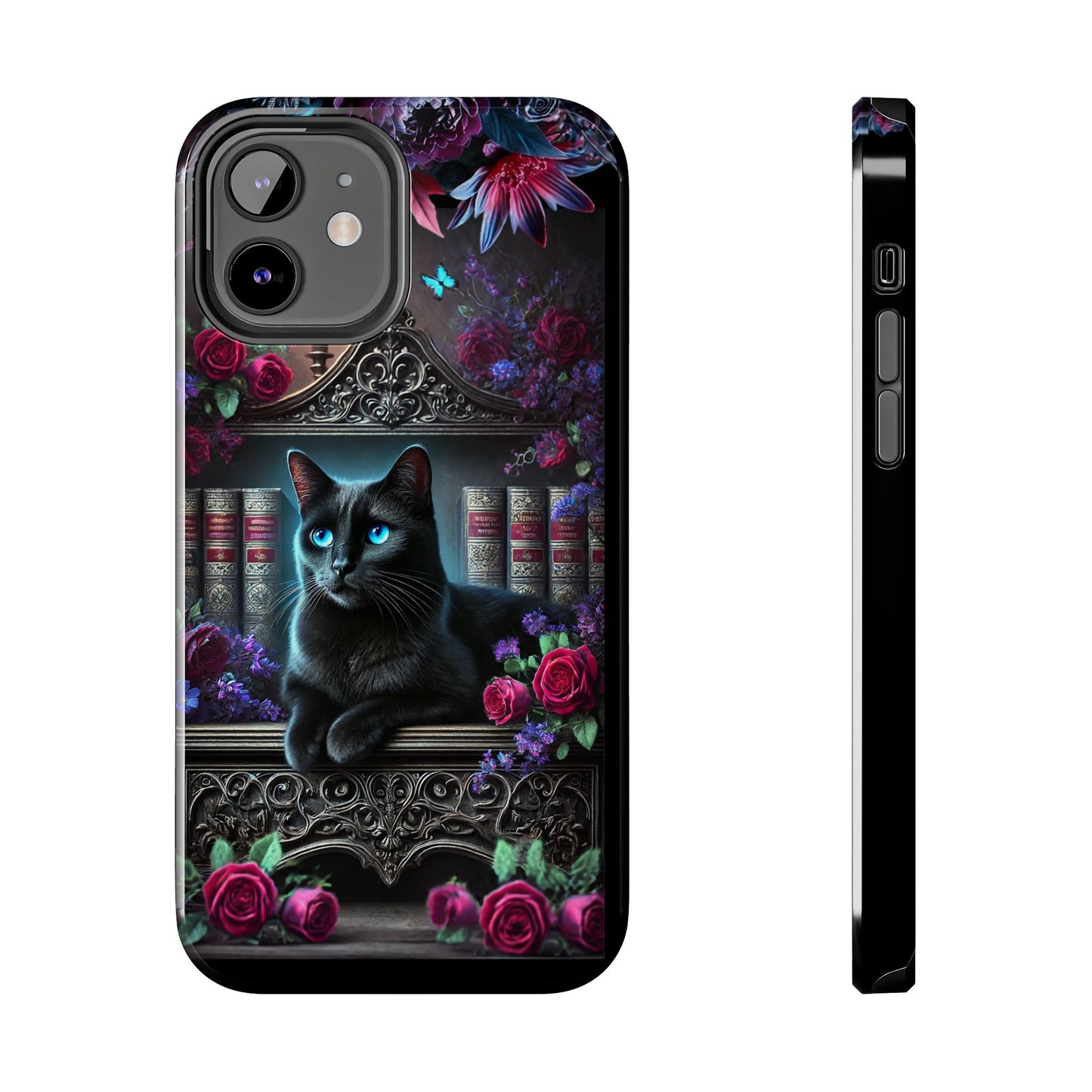 iPhone, Samsung Galaxy Cell Phone Black Cat Bookcase Design