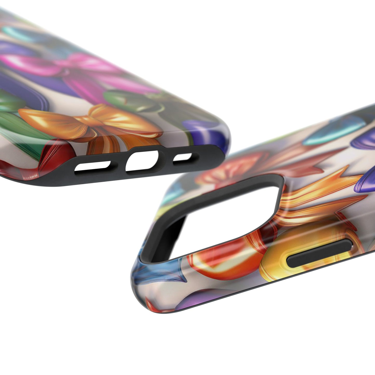 MagSafe Vibrant Bows Phone Case, Top Trending iPhone Phone Case, Multicolor Vibrant Bow Phone Case
