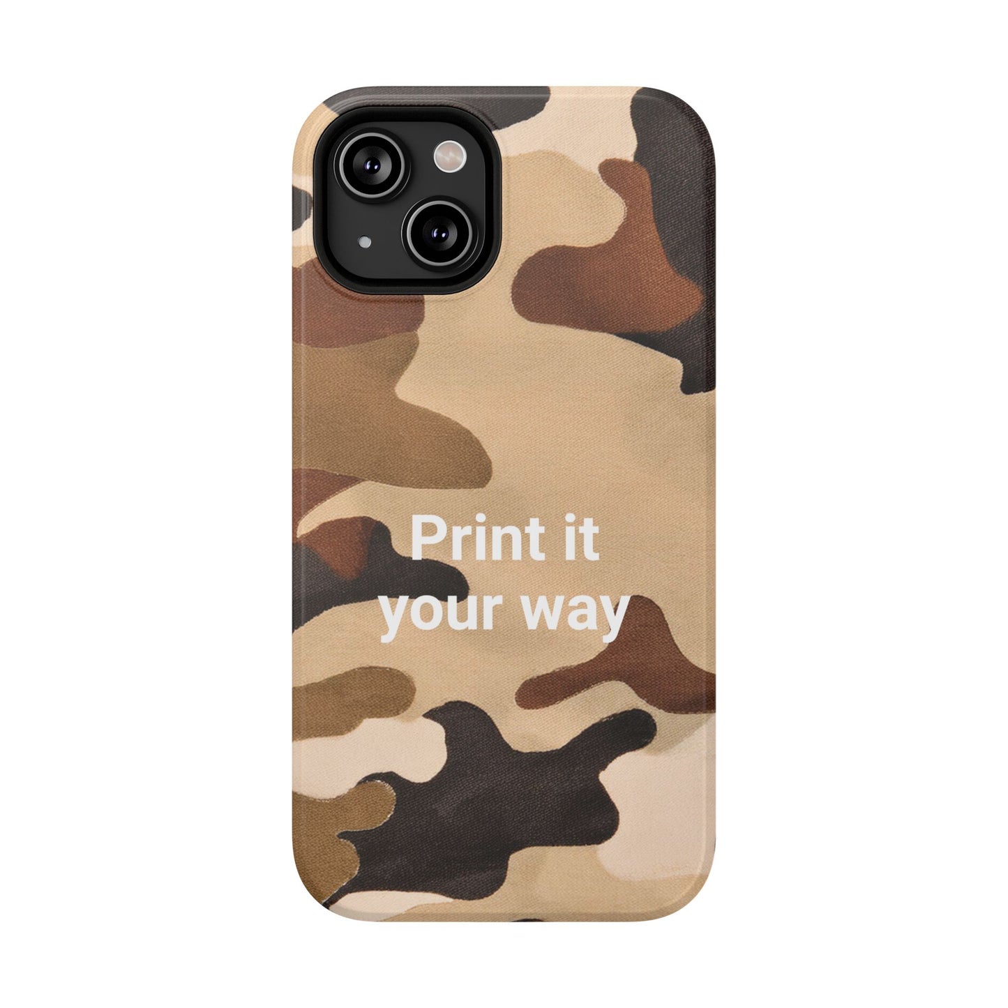 Brown Camouflage Cell Phone Case Design, Impact Resistant, Matt Finish - Customizable iPhone or Samsung Case, Protective Cover, Hard Shell,