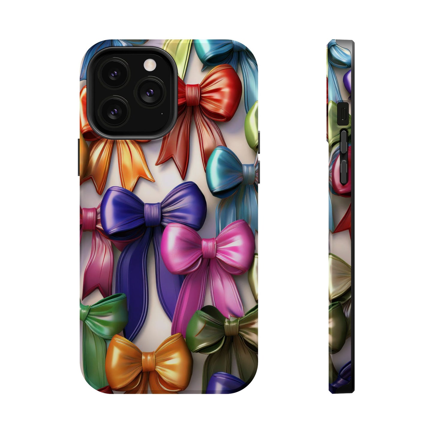 MagSafe Vibrant Bows Phone Case, Top Trending iPhone Phone Case, Multicolor Vibrant Bow Phone Case