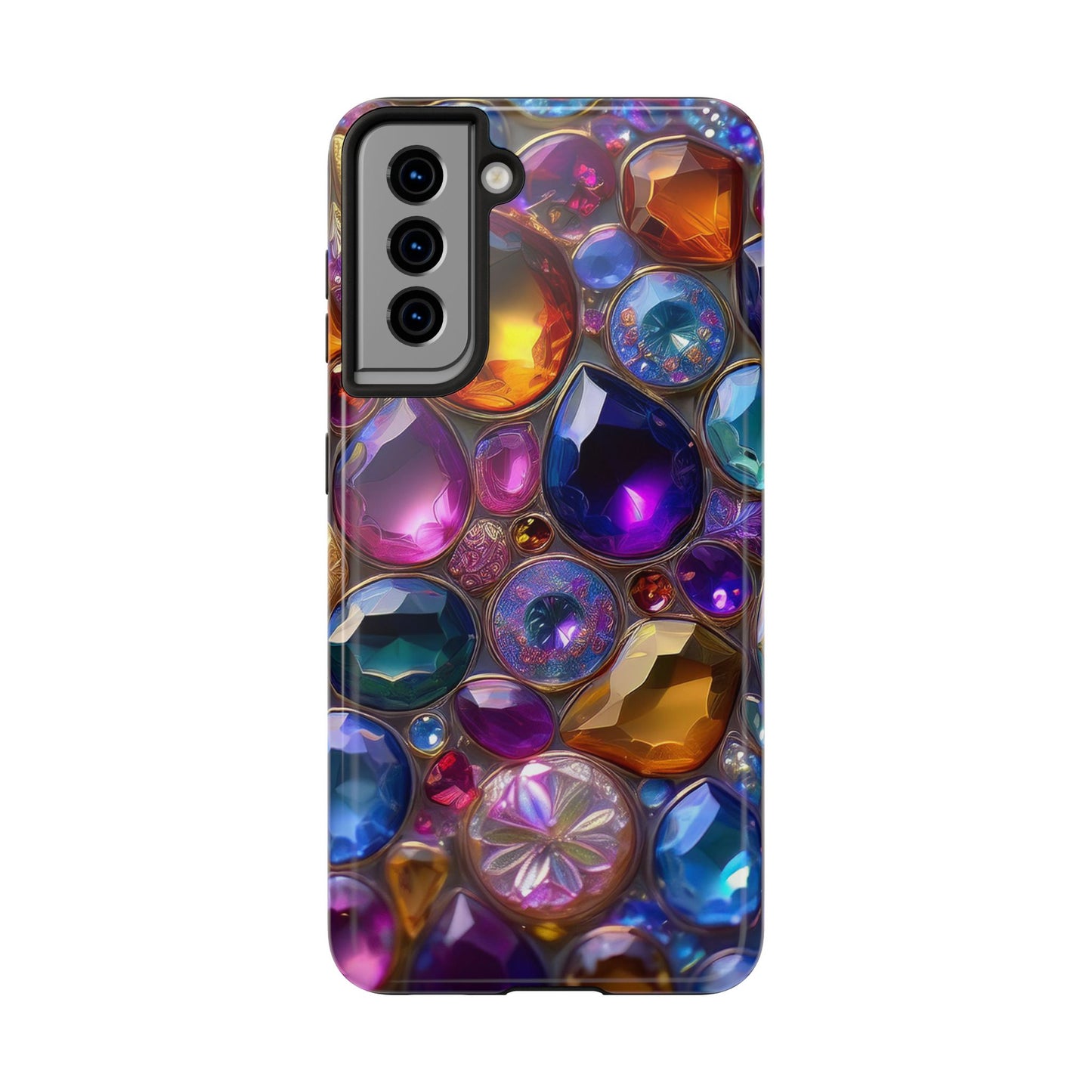 IPhone, Samsung 3D Gems Phone Case, Luxury Jeweled Print Design