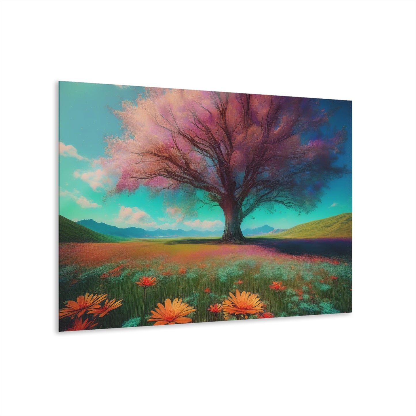 Night Sky Acrylic Print, Wall Art, French Cleat Hanging, Landscape Tempered Glass Art