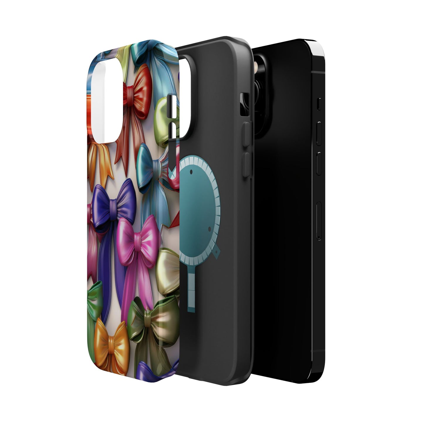 MagSafe Vibrant Bows Phone Case, Top Trending iPhone Phone Case, Multicolor Vibrant Bow Phone Case
