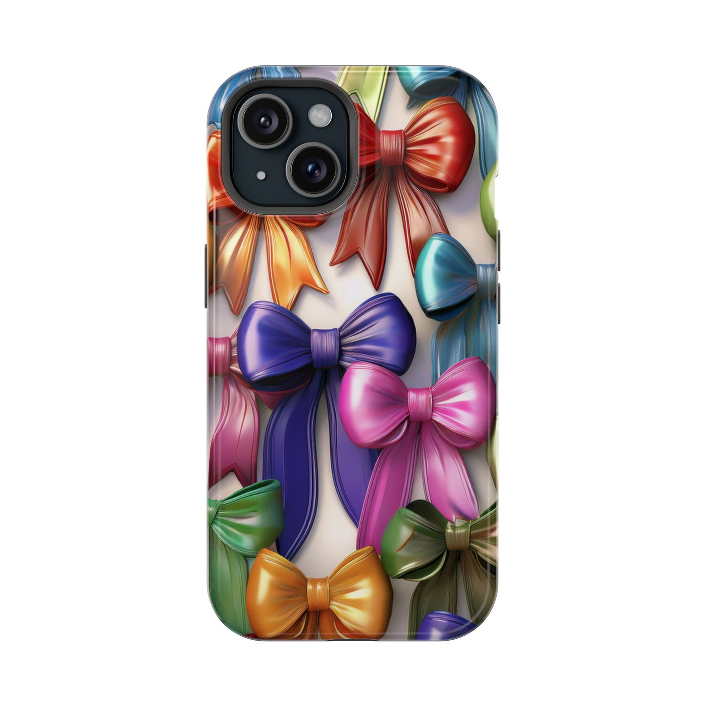 MagSafe Vibrant Bows Phone Case, Top Trending iPhone Phone Case, Multicolor Vibrant Bow Phone Case