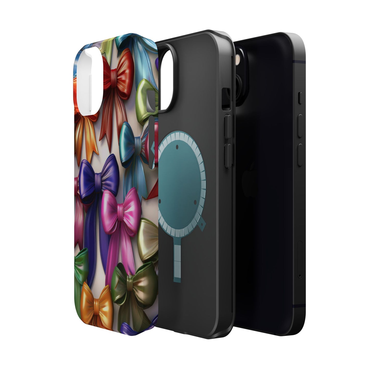 MagSafe Vibrant Bows Phone Case, Top Trending iPhone Phone Case, Multicolor Vibrant Bow Phone Case