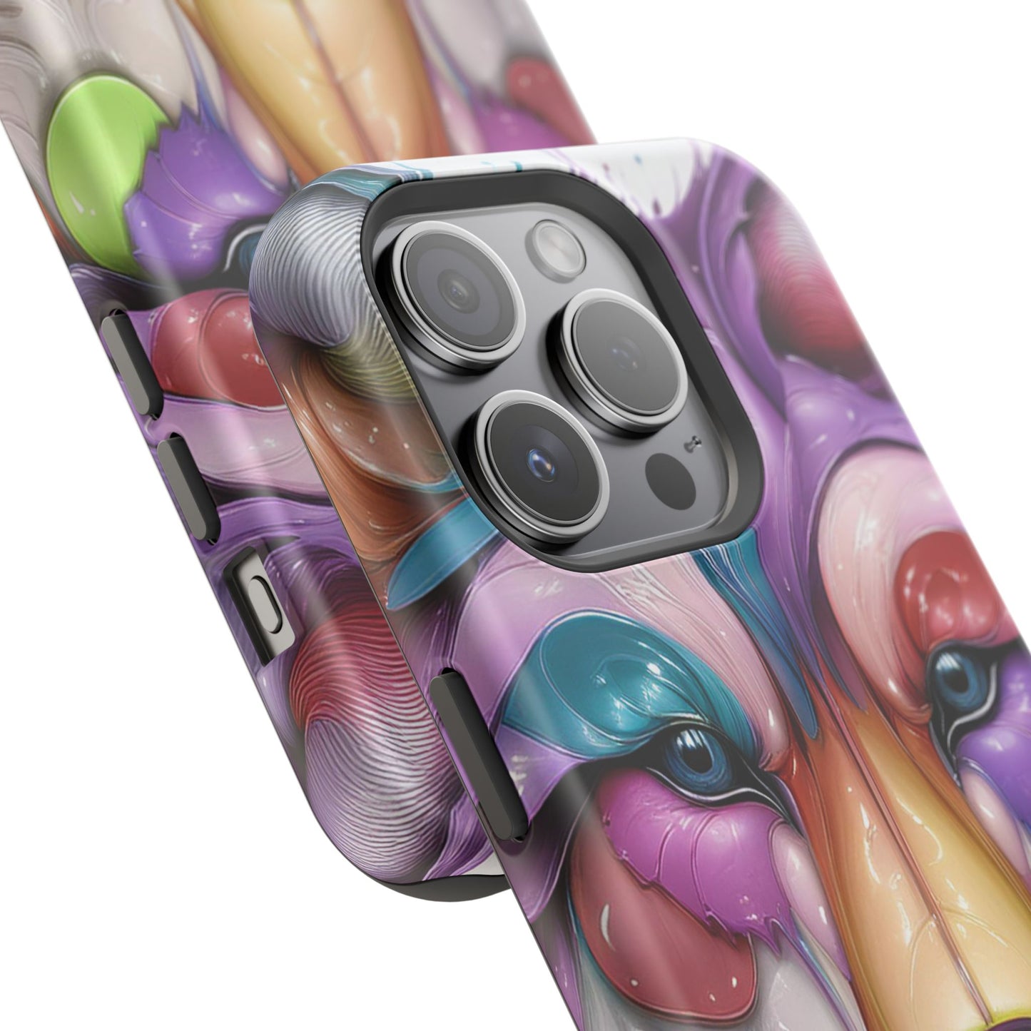 MagSafe iPhone Case with Vibrant Wolf Design, Unique Trending Phone Case, Edgy Colored Wolf Art for iPhone 16, 15, 14, 13 Pro & Plus