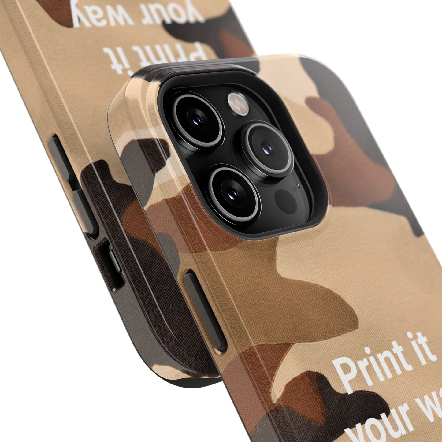 Brown Camouflage Cell Phone Case Design, Impact Resistant, Matt Finish - Customizable iPhone or Samsung Case, Protective Cover, Hard Shell,