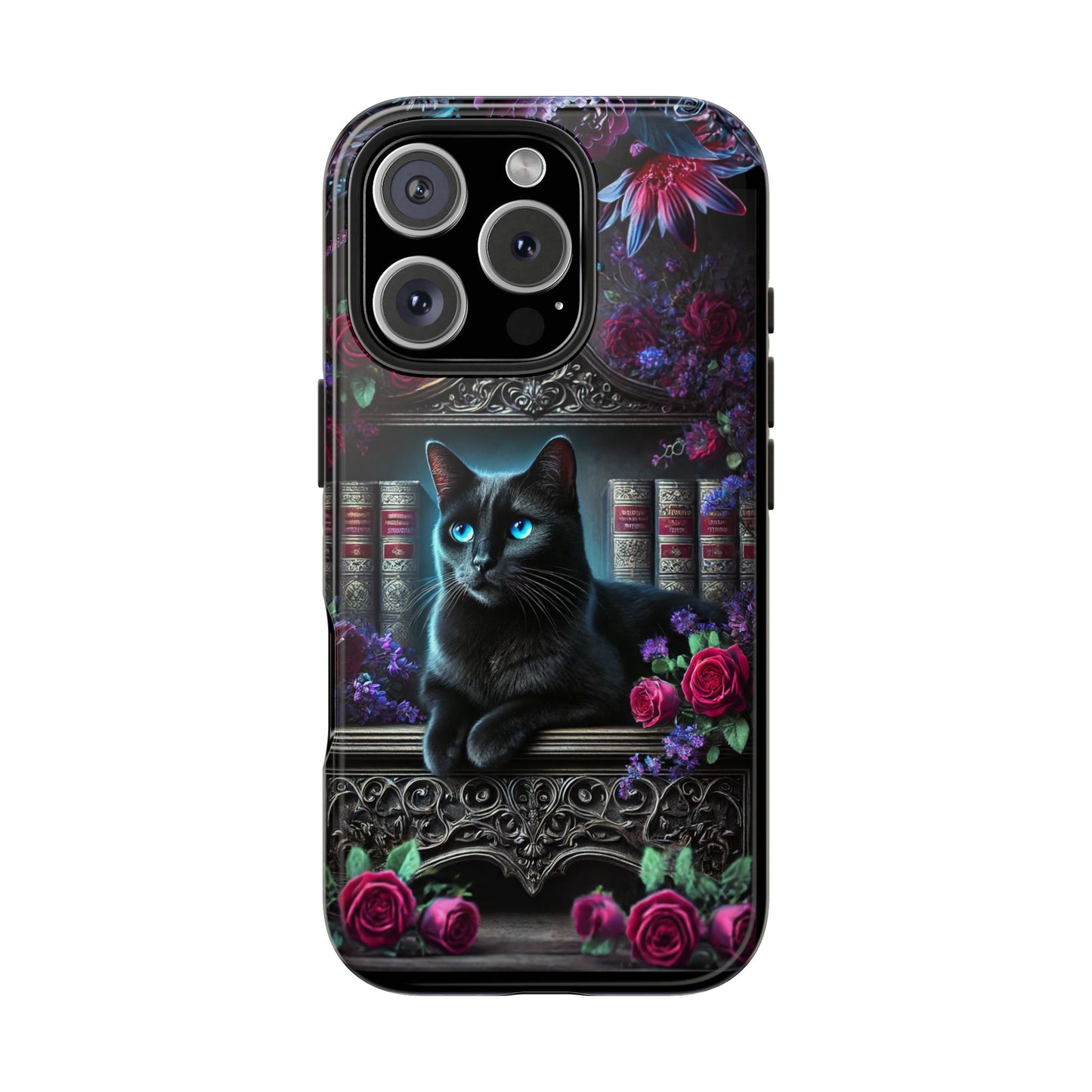 iPhone, Samsung Galaxy Cell Phone Black Cat Bookcase Design