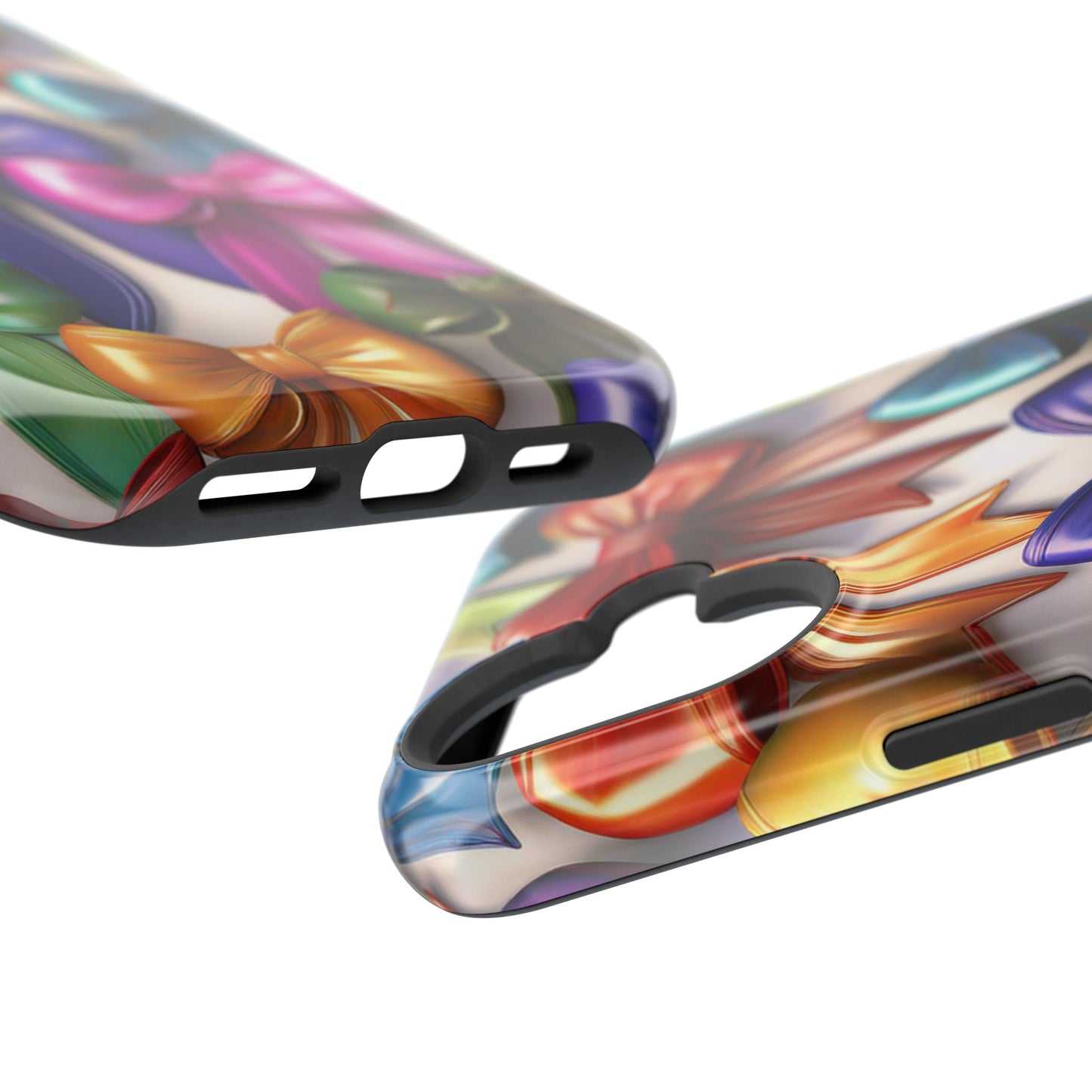 MagSafe Vibrant Bows Phone Case, Top Trending iPhone Phone Case, Multicolor Vibrant Bow Phone Case