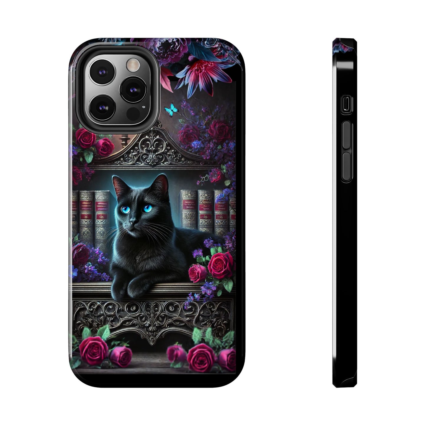 iPhone, Samsung Galaxy Cell Phone Black Cat Bookcase Design