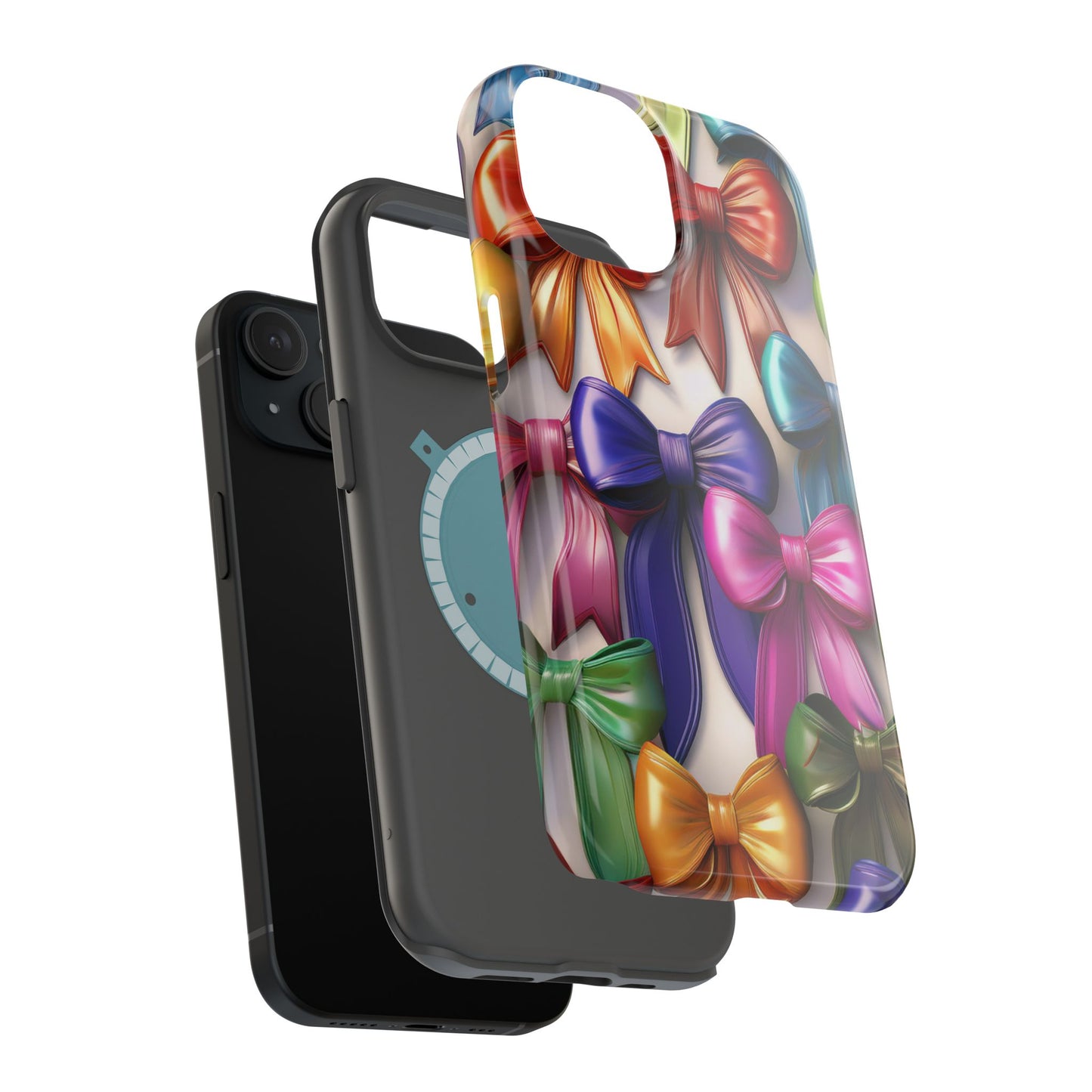 MagSafe Vibrant Bows Phone Case, Top Trending iPhone Phone Case, Multicolor Vibrant Bow Phone Case