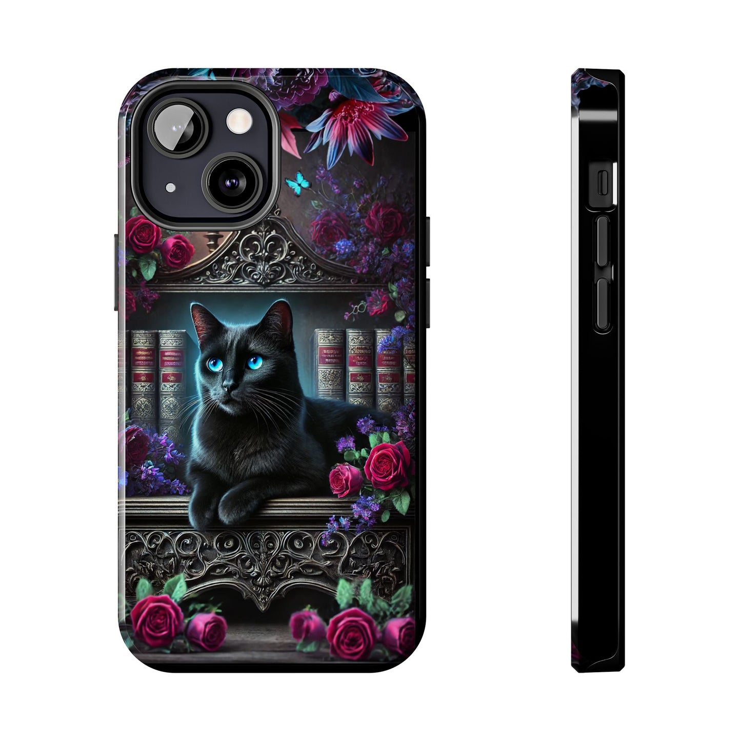 iPhone, Samsung Galaxy Cell Phone Black Cat Bookcase Design