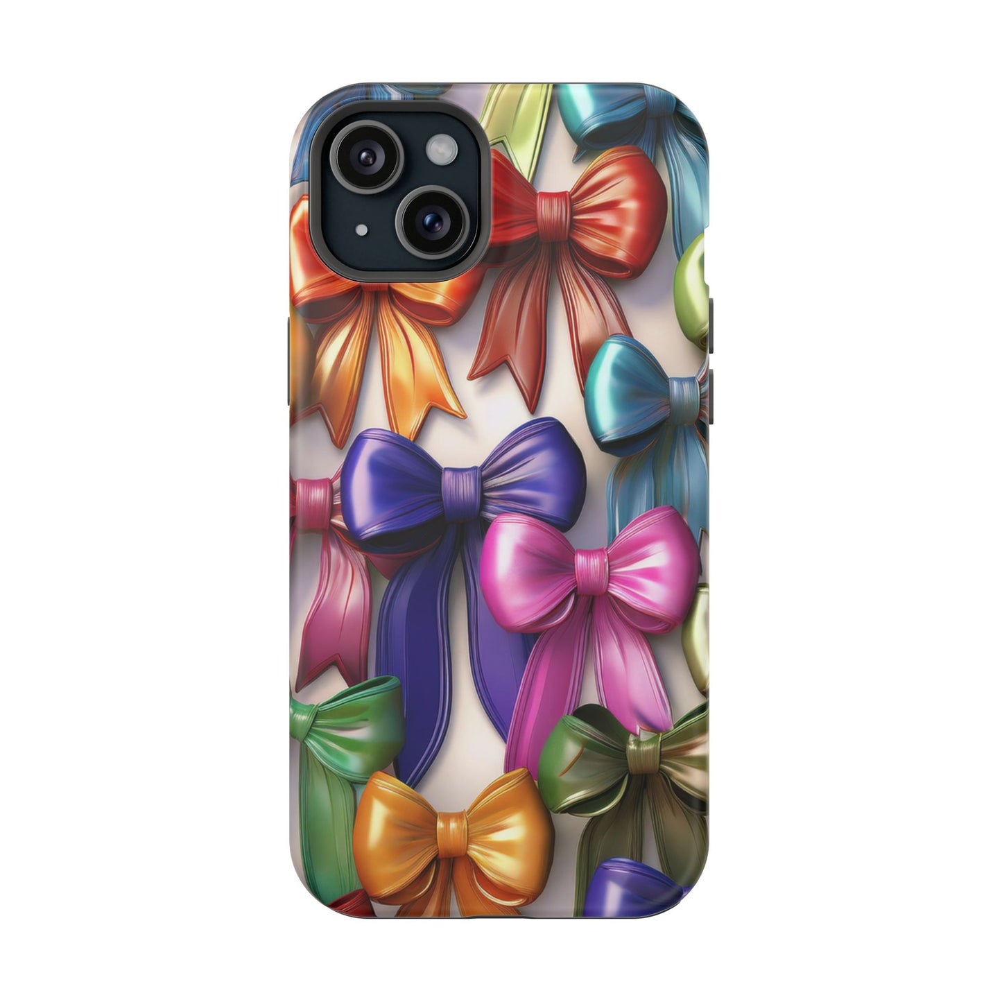 MagSafe Vibrant Bows Phone Case, Top Trending iPhone Phone Case, Multicolor Vibrant Bow Phone Case