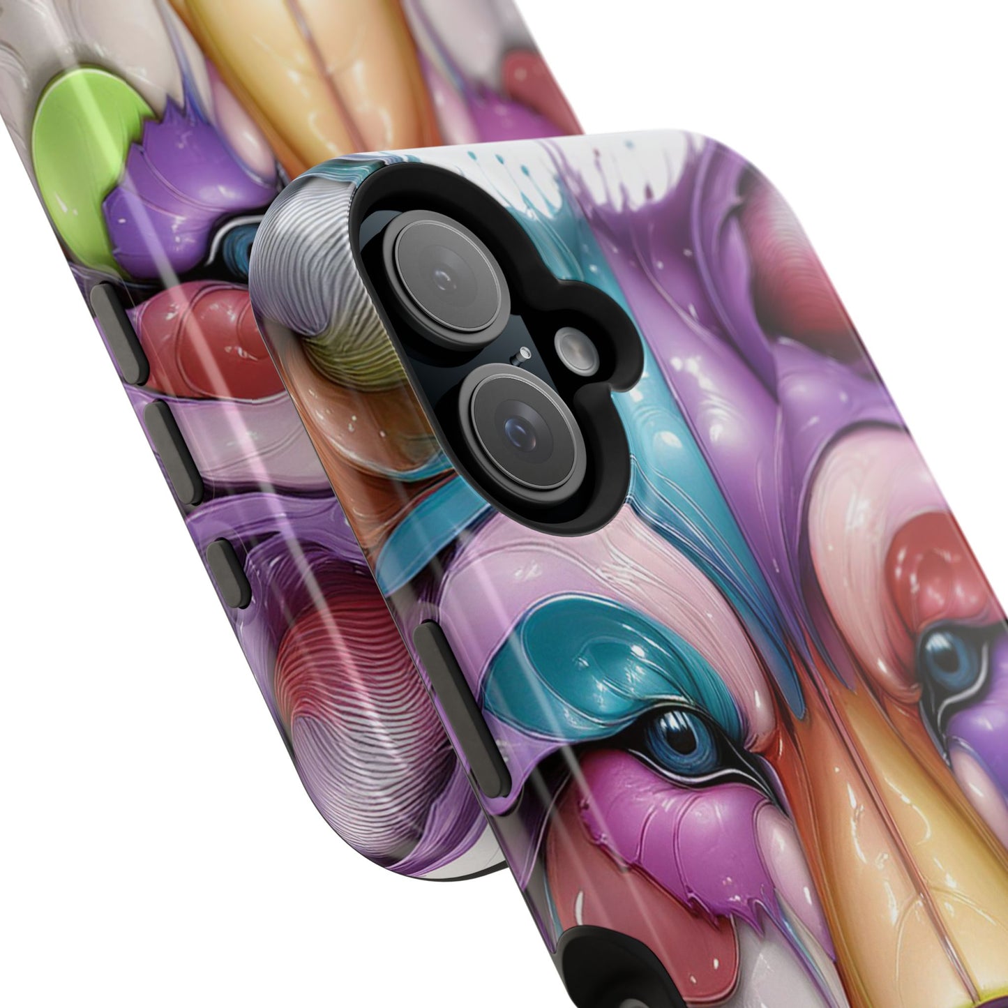 MagSafe iPhone Case with Vibrant Wolf Design, Unique Trending Phone Case, Edgy Colored Wolf Art for iPhone 16, 15, 14, 13 Pro & Plus