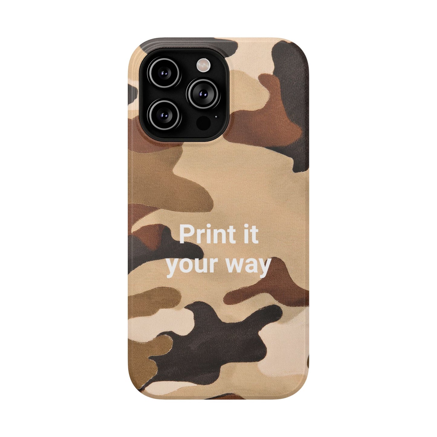Brown Camouflage Cell Phone Case Design, Impact Resistant, Matt Finish - Customizable iPhone or Samsung Case, Protective Cover, Hard Shell,