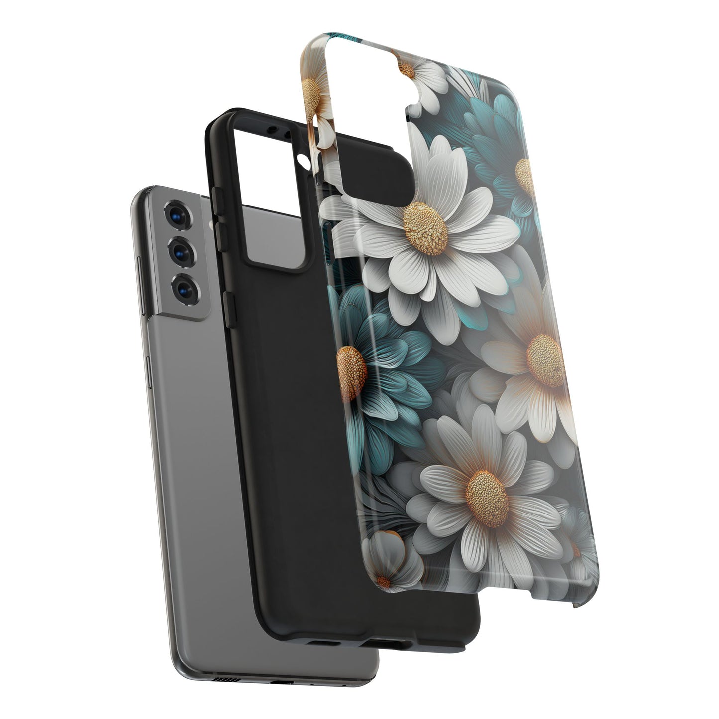 Blue and White Daisy Phone Case – Floral Samsung & iPhone Cover
