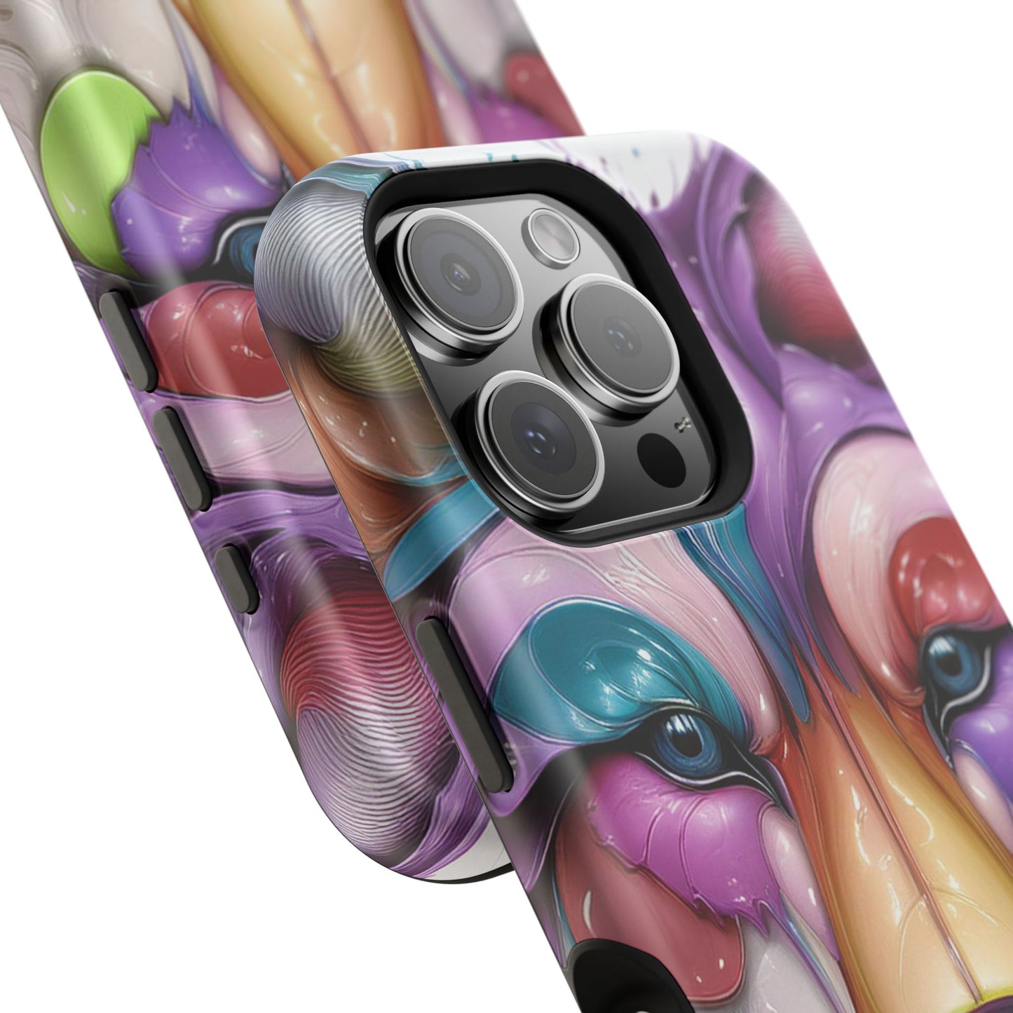 MagSafe iPhone Case with Vibrant Wolf Design, Unique Trending Phone Case, Edgy Colored Wolf Art for iPhone 16, 15, 14, 13 Pro & Plus